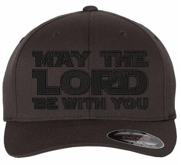 Jesus is my savior "May The LORD Be With You" Embroidered Flex Hat w/ Black Emb.