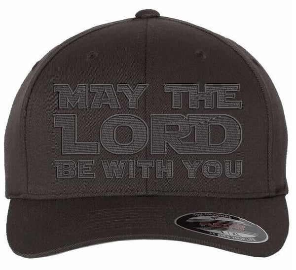 Jesus is my savior "May The LORD Be With You" EmbroideredDark Gray Fitted Hat