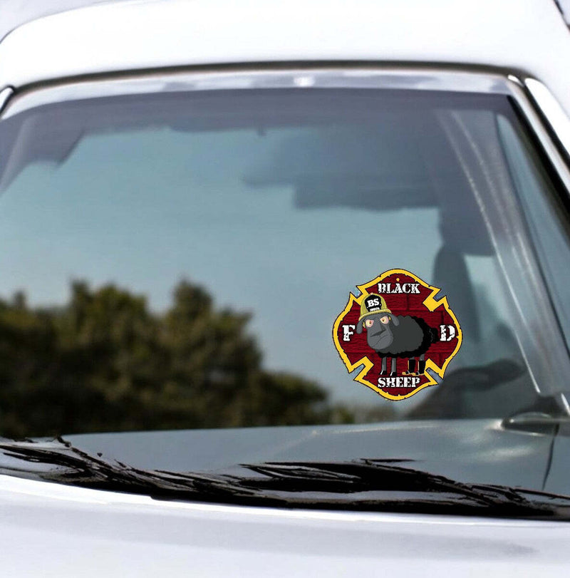 Firefighter Decal Black Sheep Firefighter Maltese Cross Window/Helmet Decal