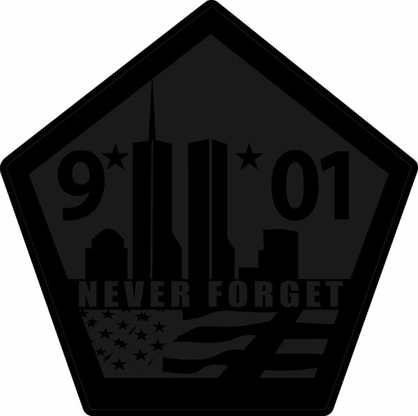 Firefighter Decal Sticker Blackout Reflective Pentagon Memorial Blaclite Decal