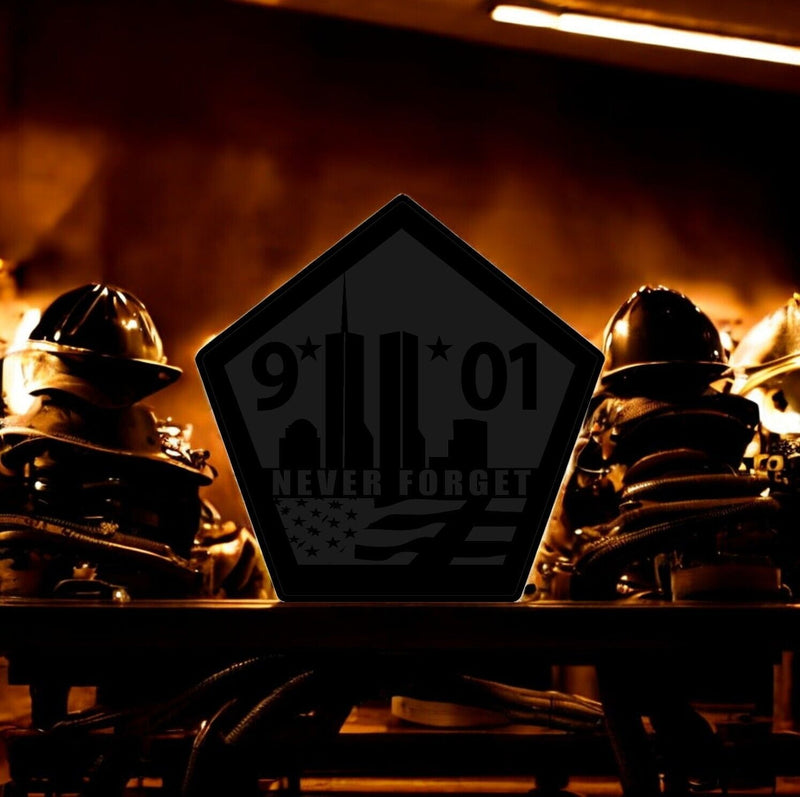 Firefighter Decal Sticker Blackout Reflective Pentagon Memorial Blaclite Decal