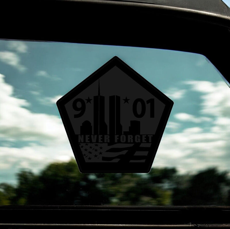 Firefighter Decal Sticker Blackout Reflective Pentagon Memorial Blaclite Decal