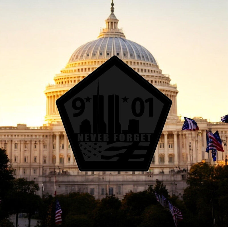 Firefighter Decal Sticker Blackout Reflective Pentagon Memorial Blaclite Decal