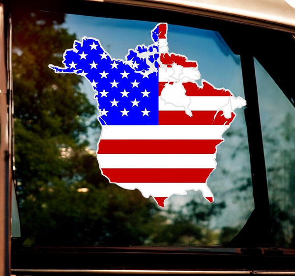 United States Canada Trump 2024 Decal - USA Canada window sticker Trump 2024