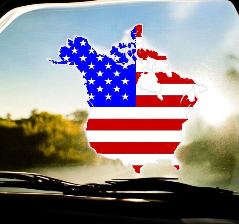 United States Canada Trump 2024 Decal - USA Canada window sticker Trump 2024