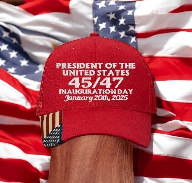 TRUMP 2025 Presidential Inauguration Hat 45-47 Mesh Back hat with Flag Brim