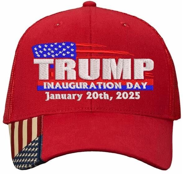 TRUMP 2025 Presidential Inauguration Hat Flag Style Mesh Back hat with Flag Brim