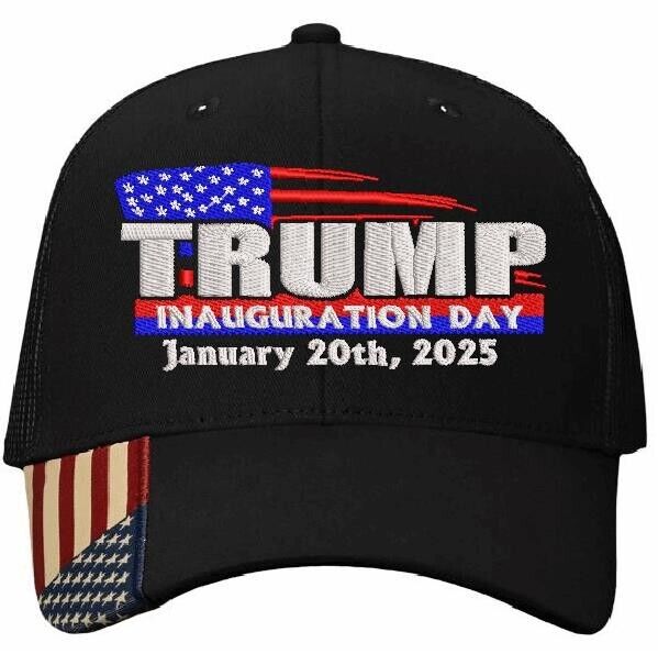 TRUMP 2025 Presidential Inauguration Hat Flag Style Mesh Back hat with Flag Brim