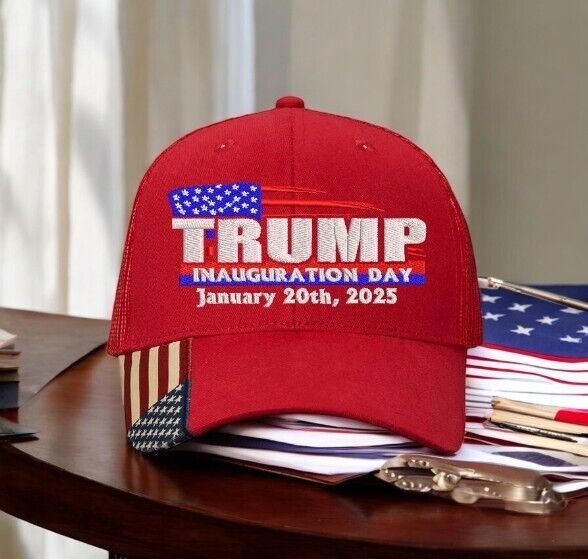 TRUMP 2025 Presidential Inauguration Hat Flag Style Mesh Back hat with Flag Brim