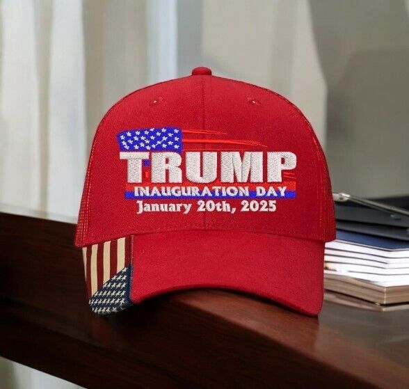 TRUMP 2025 Presidential Inauguration Hat Flag Style Mesh Back hat with Flag Brim