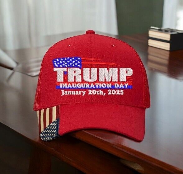 TRUMP 2025 Presidential Inauguration Hat Flag Style Mesh Back hat with Flag Brim