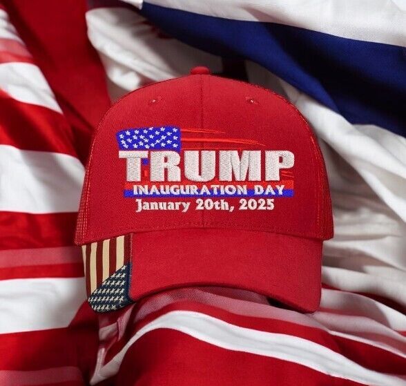 TRUMP 2025 Presidential Inauguration Hat Flag Style Mesh Back hat with Flag Brim