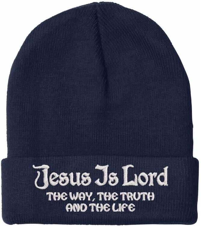 Beanies for Men Jesus Is Lord Embroidered Winter Hats Women Acrylic Skull Cap