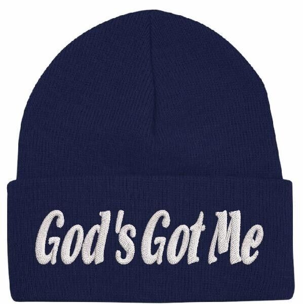 Beanies for Men "God's Got Me" Embroidery God Winter Hat Women Acrylic Skull Cap