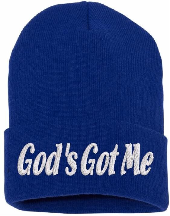 Beanies for Men "God's Got Me" Embroidery God Winter Hat Women Acrylic Skull Cap