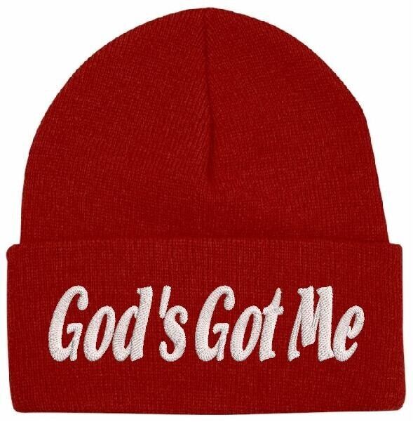 Beanies for Men "God's Got Me" Embroidery God Winter Hat Women Acrylic Skull Cap