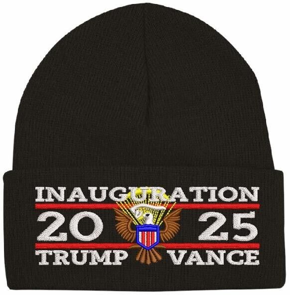 Trump 2025 Inauguration Great Seal Winter Beanie Hat 45-47 Black Winter Hat USA