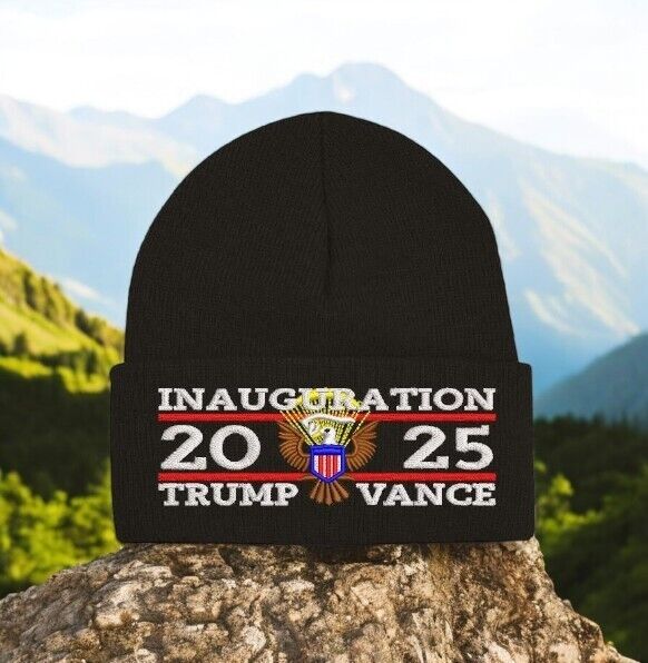 Trump 2025 Inauguration Great Seal Winter Beanie Hat 45-47 Black Winter Hat USA