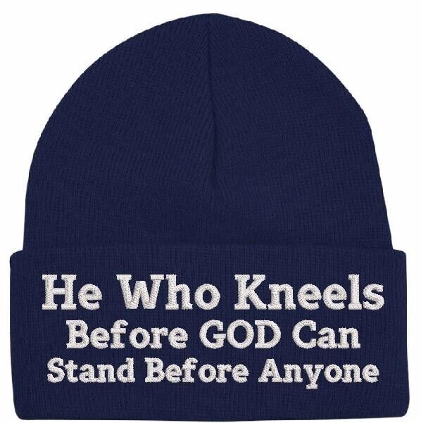 Beanies for Men HE WHO KNEELS GOD Jesus Christ Church Faith Christian Winter Hat