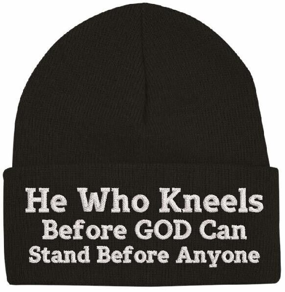 Beanies for Men HE WHO KNEELS GOD Jesus Christ Church Faith Christian Winter Hat