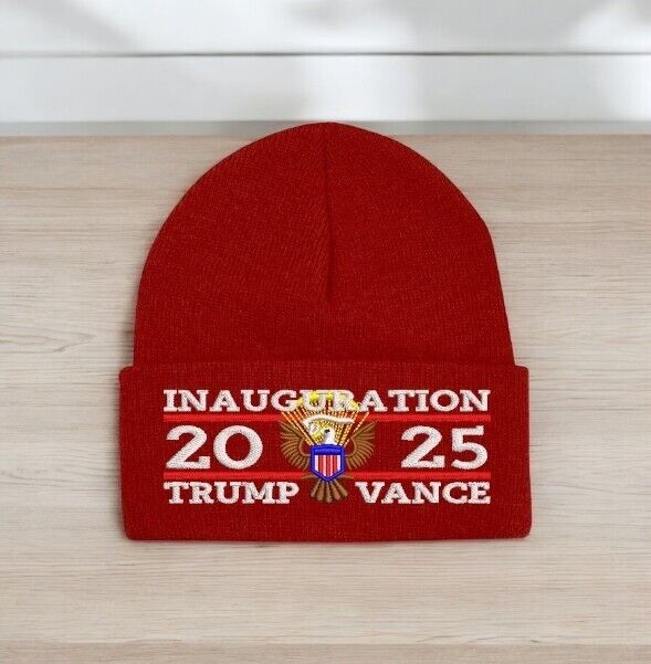 Trump 2025 Inauguration Great Seal Winter Beanie Hat 45-47 Embroidered in USA