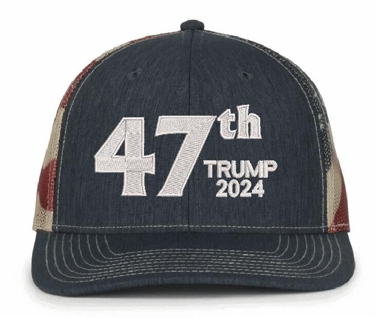 Trump 2025 Hat - 47th President Embroidered Adjustable Old Glory Trump 2025 Hat