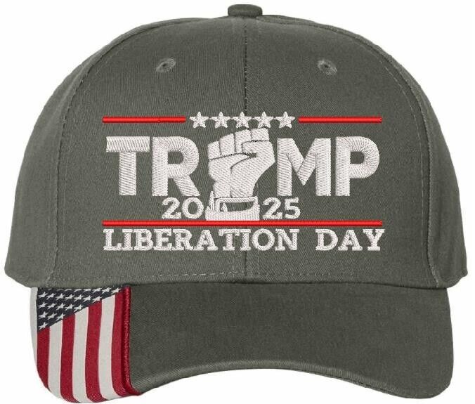 Trump 2025 Hat LIBERATION DAY Adjustable Hat with Flag Brim Trump Vance 2025