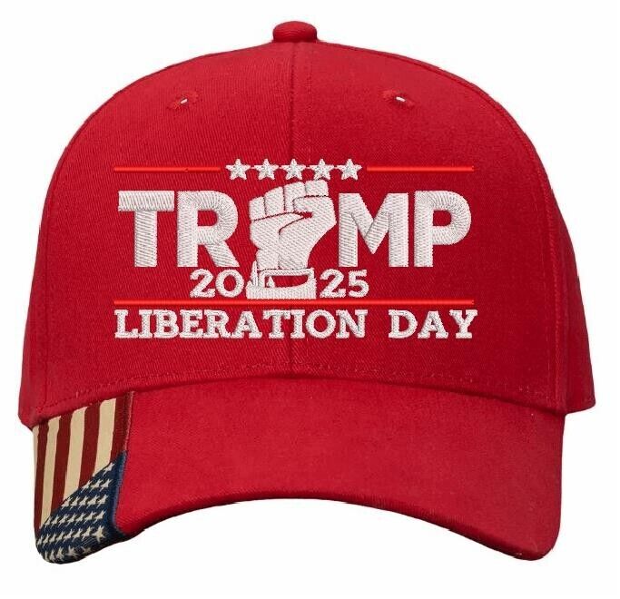 Trump 2025 Hat LIBERATION DAY Adjustable Hat with Flag Brim Trump Vance 2025