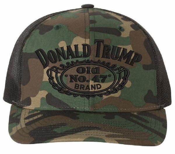 Trump Hat Old No. 47 Embroidered Flex Fit Hat Trump 45 47 MAGA Camouflage hat