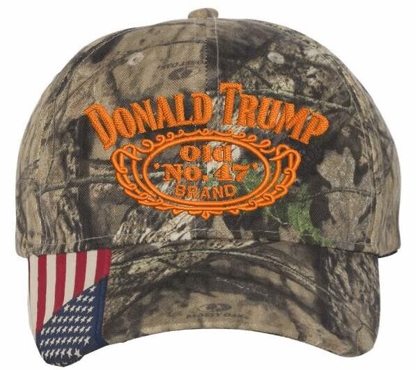 Trump Hat Old No. 47 Embroidered CWF305 Mossy Oak Adjustable Trump Hat MAGA Hat