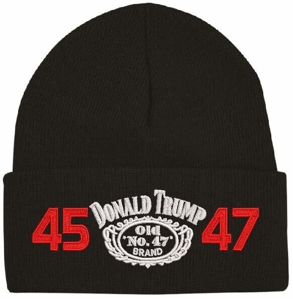 Trump 2025 Winter Hat - Old Number 47 Black Winter Cuff Hat Trump Hat MAGA