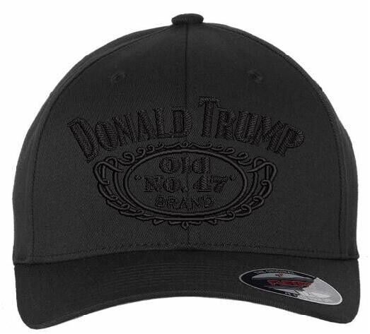 Trump Hat Old No. 47 Embroidered Flex Fit Hat Trump 45 47 BLACKOUT MAGA Hat