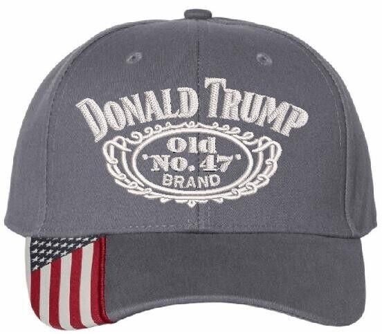 Trump Hat Old No. 47 Embroidered Flex Fit Hat Trump 45 47 MAGA Flag Brim Adj Hat