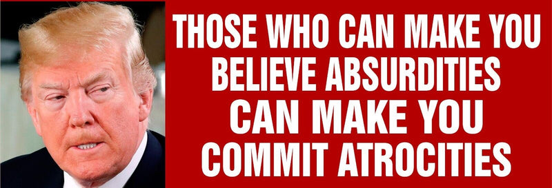 ANTI TRUMP Bumper Sticker or Magnet Pair of "COMMIT ABSURDITIES" Decal or Magnet