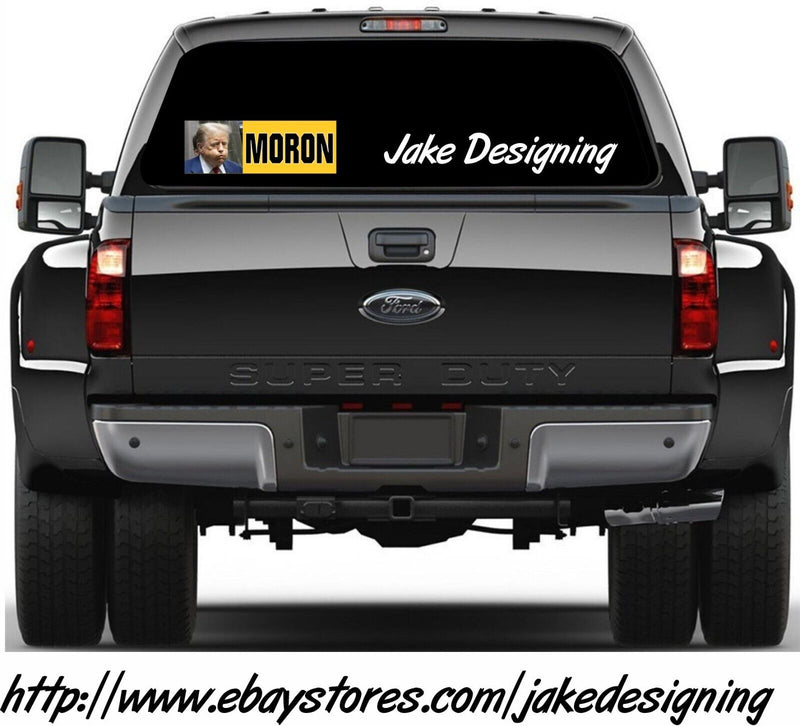 ANTI TRUMP Bumper Sticker or Magnet PAIR - MORON - ANTI Trump Sticker or Magnet