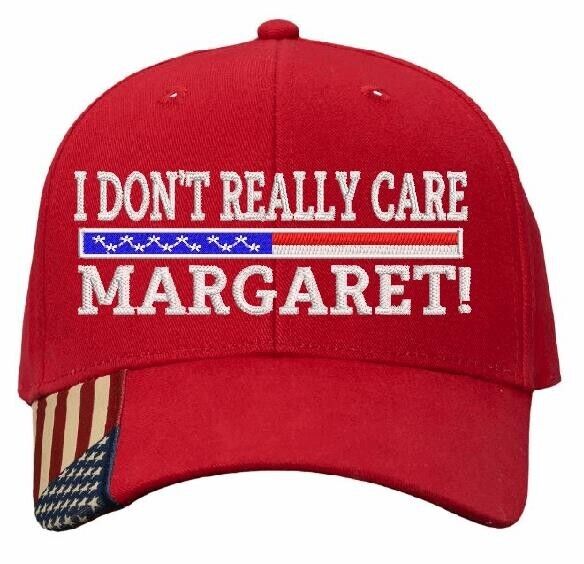 JD Vance I don't really care Margaret Embroidered Adjustable Hat Red USA Brim