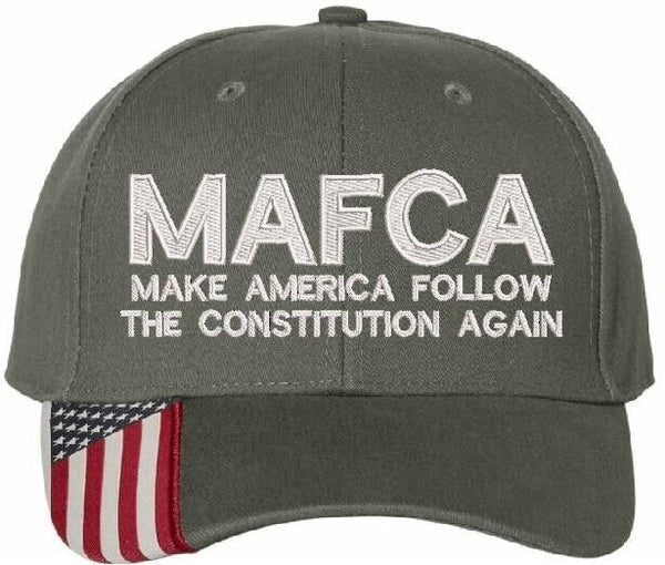 Trump Hat Make America Follow the Constitution Again MAFCA Olive USA300 Hat