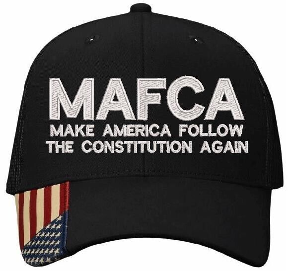 Trump Hat Make America Follow the Constitution Again MAFCA Black Mesh Hat