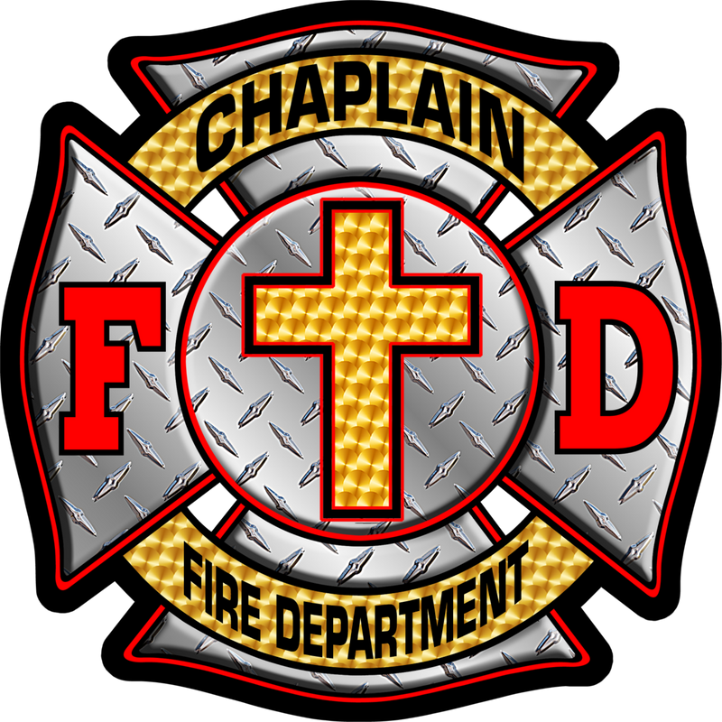 Firefighter Decal - Chaplain Fire Department Maltese Cross Window Sticker