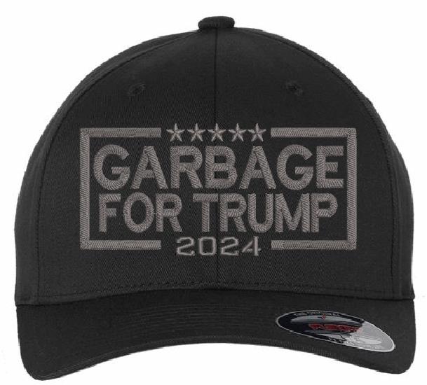 Garbage for Trump 2024 Hat - Embroidered Flex Fit or Adj. Trump Hat GRAY