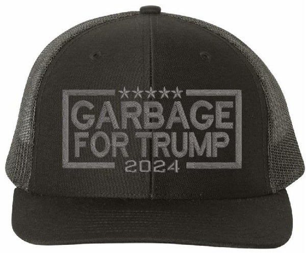 Garbage for Trump 2024 Hat - Embroidered Adjustable Mesh back 112 Hat