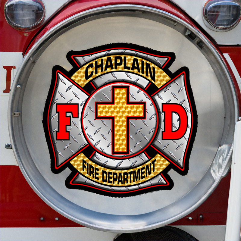 Firefighter Decal - Chaplain Fire Department Maltese Cross Window Sticker