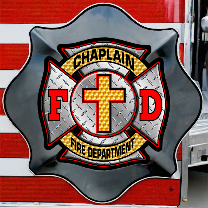 Firefighter Decal - Chaplain Fire Department Maltese Cross Window Sticker