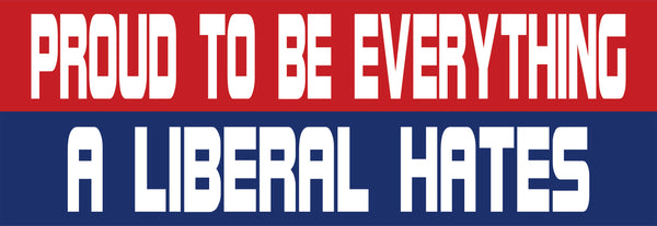 Proud To Be Everything A Liberal Hates Bumper Sticker