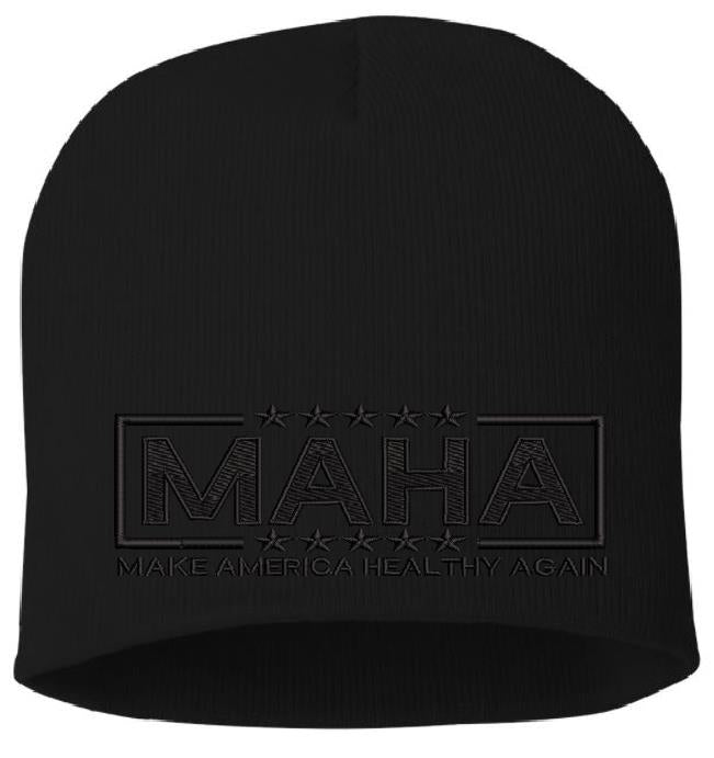 Make America Healthy Again MAHA Winter Cuff or Beanie Blackout Hat