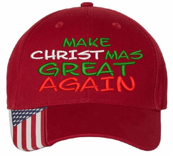 Make Christmas Great Again Trump 2024 Embroidered Adjustable USA300 Red Hat