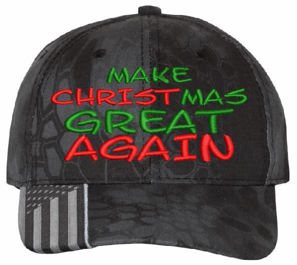 Make Christmas Great Again Trump 2024 Embroidered Adjustable Typhoon Hat