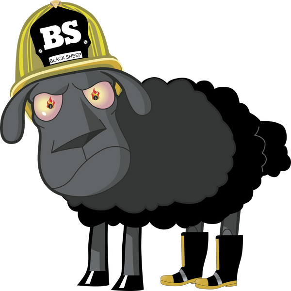 Firefighter Decal - Black Sheep Fire Deparment Outside UV Laminated Window Decal or Hardhat Decal