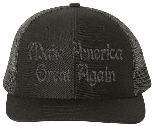 Trump 2024 America Great DARK Gothic MAGA Embroidered Flex Fit or Adjustable Trump 2024 Hat