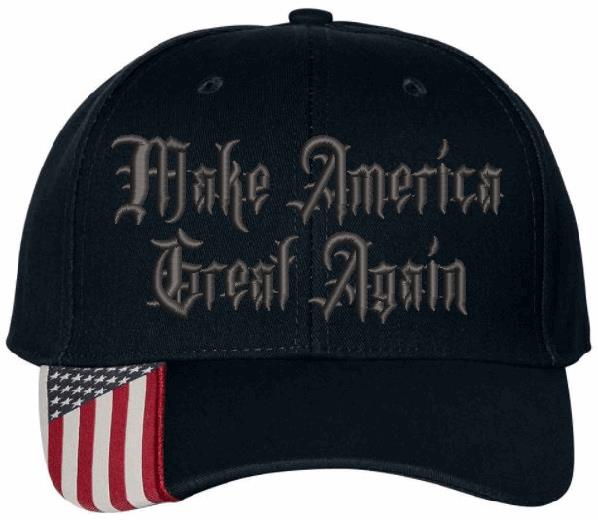 Trump 2024 Hat Gothic Dark MAGA AM350S Black Flag Brim Hat Trump Supporters Republican Trump Vance Trump Merchandise